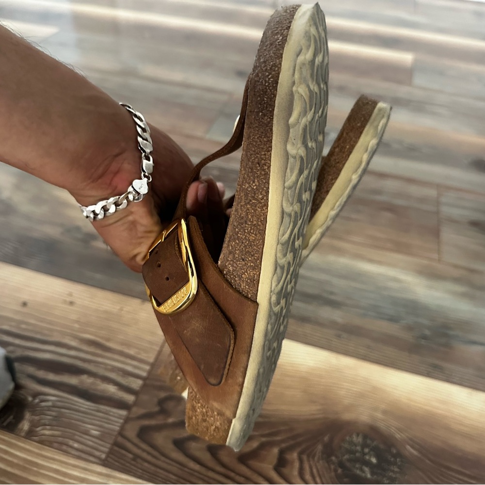Birkenstock Gizeh Big Buckle - Cognac Oiled Leather - Size 37 Ladies 6 - Picture 4 of 4